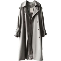 British Style All-match Draping Tight Waist Small Casual Women's Trench Coat