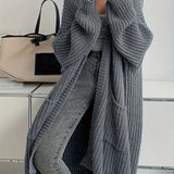 Long Sweater Coat Loose Long-sleeved Knitted Cardigan