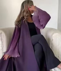 Pleated Long Shawl Women's Fashionable Elegant Gradient Cardigan