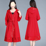 Elegant Trench Coat Women's Plus Size Coat Over The Knee Fashion