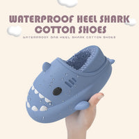 Waterproof Gradient Shark Cotton Slipper