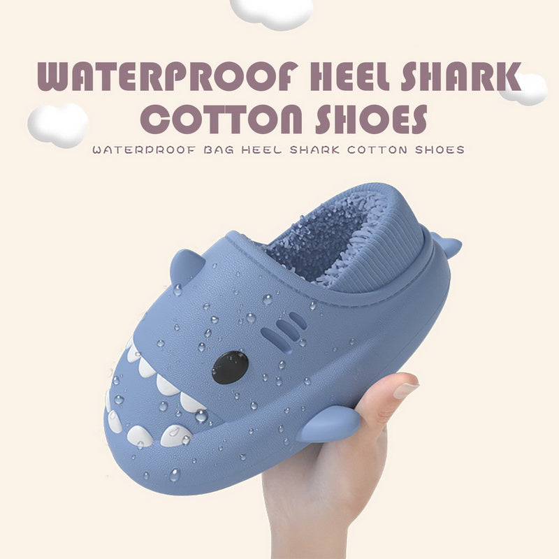 Waterproof Gradient Shark Cotton Slipper