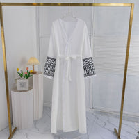 Elegant Cardigan Embroidered Muslim Dress Women's Robe