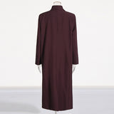 Pure Color All-matching Angola Red Long-cut Coat