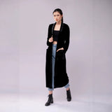 Elegant Women's Velvet Overcoat Coat Conventional Sleeve