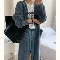 Autumn And Winter Korean Style Lazy Wind Coat Long Sweater Coat