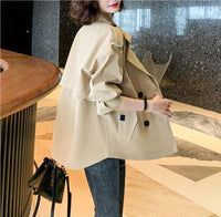New Korean Style Suit Collar Long Sleeve Top Baggy Casual Jacket
