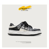 Reflective Bone Retro Platform Sneakers Men