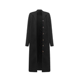Long Below The Knee Trendy Solid Color Women's Trench Coat