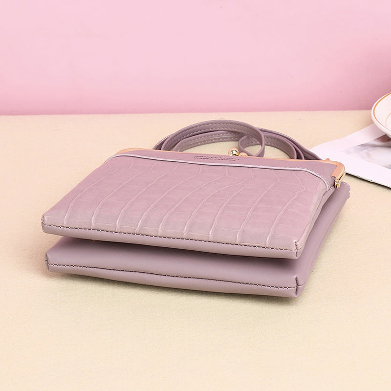Alligator Pattern Crossbody Lock Phone Bag