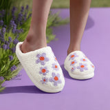 Embroidery Hibiscus Flower Woolen Slipper