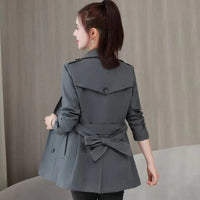 Elegant Slimming British Style Petite Top Student Double Breasted Coat