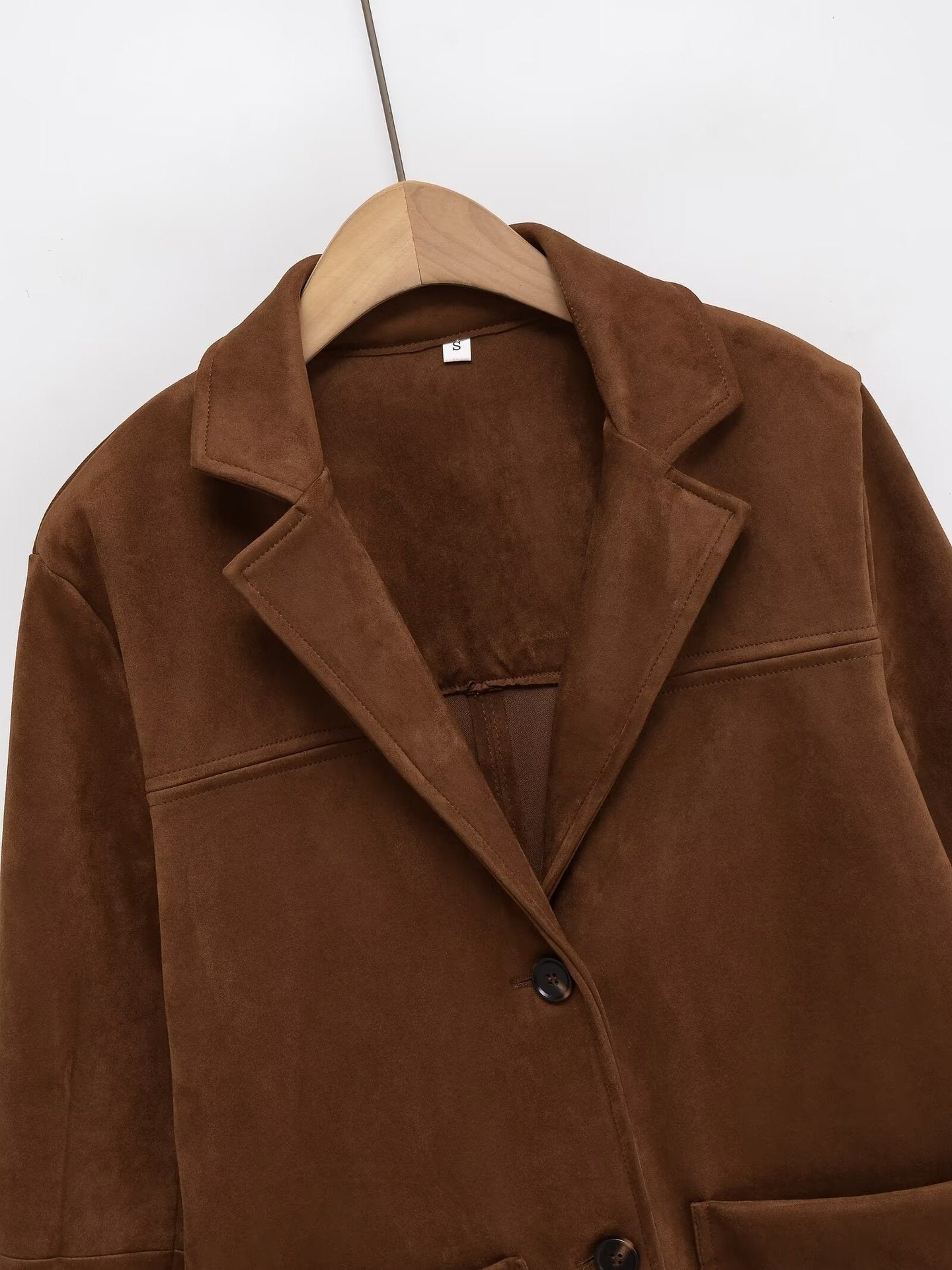 New Suede Texture Loose Casual Long Sleeves Suit Jacket