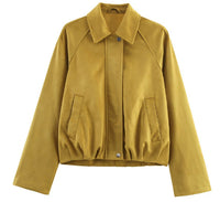 American Style Loose Basic Polo Collar Jacket Trench Coat
