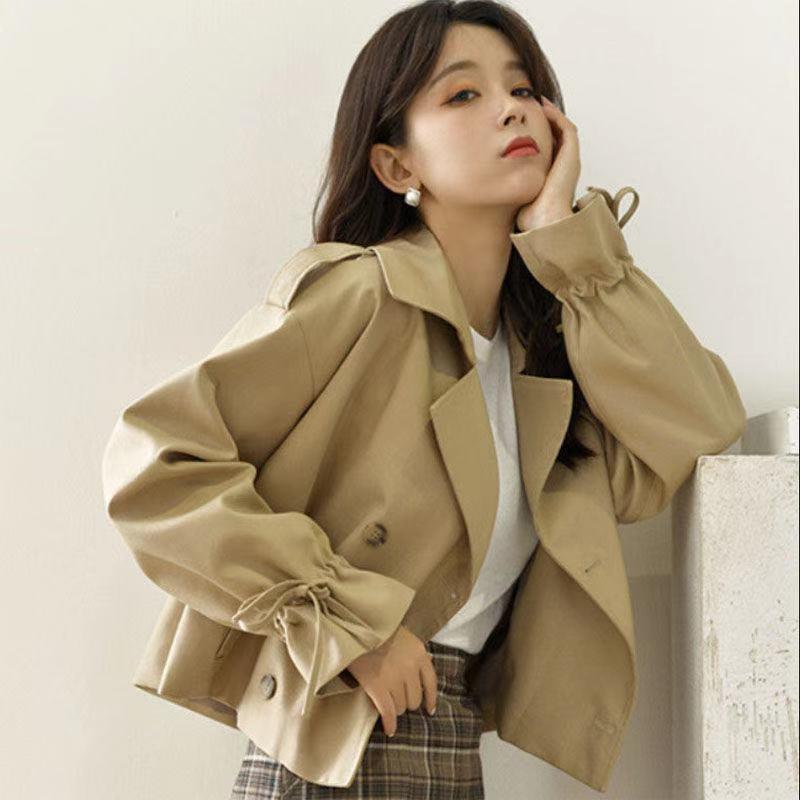 Korean Style Loose Fried Street Short Suit Trench Coat