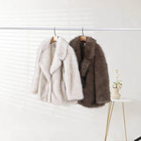 Fake Fur Coat Lapel Fashionable Warm