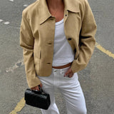 Fashionable Suede Women's Windbreaker Coat