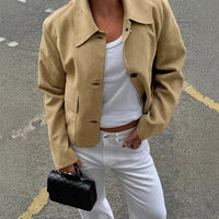 Fashionable Suede Women's Windbreaker Coat