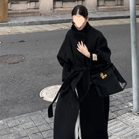 Women's Loose Solid Color Korean Double-sided Woolen Coat