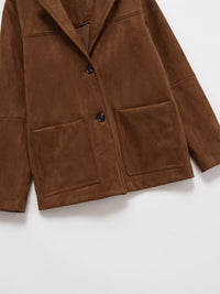 New Suede Texture Loose Casual Long Sleeves Suit Jacket