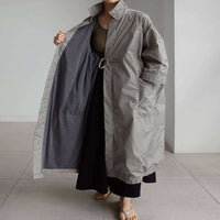 Spring And Autumn New Overknee Long Windbreaker Women's Loose Plus Size