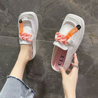 Metal Buckle Thick Sole Casual Lazy Slipper