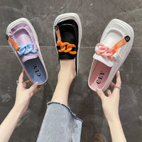 Metal Buckle Thick Sole Casual Lazy Slipper