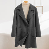 Fashion Double Breasted Woolen Coat Women