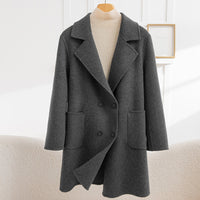 Fashion Double Breasted Woolen Coat Women