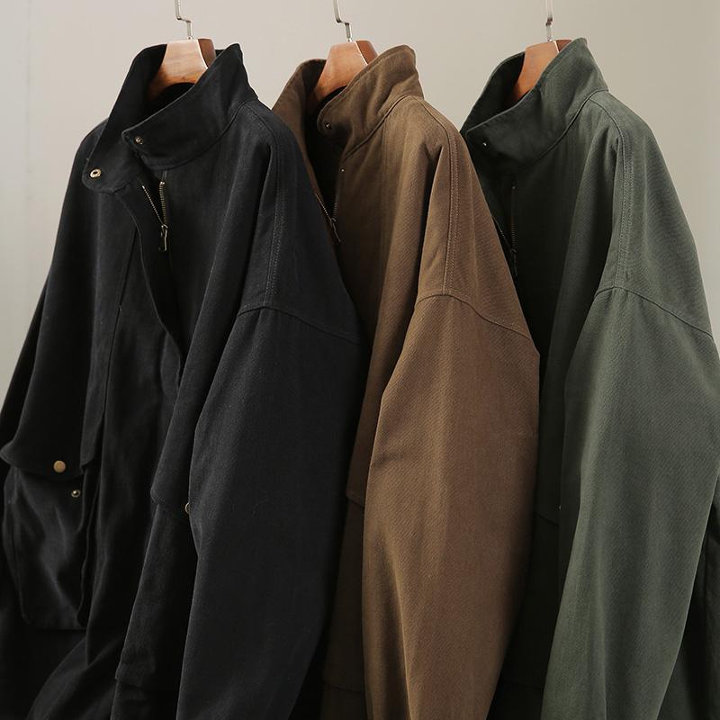 Loose Plus Size Workwear Windbreaker Female Art Jacket Long-sleeved