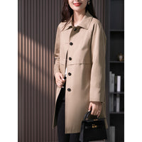 British Elegant Trench Mid-length Straight Coat