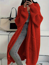 Long Sweater Coat Loose Long-sleeved Knitted Cardigan