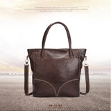Large Capacity Leather Zipper Tote Bag