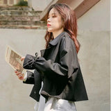 Korean Style Loose Fried Street Short Suit Trench Coat
