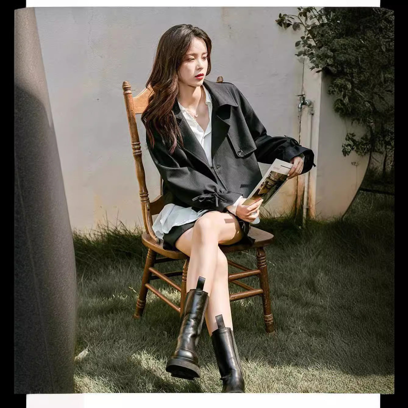 Korean Style Loose Fried Street Short Suit Trench Coat