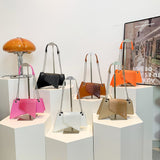 Leather Glossy Stone Pattern Pouch