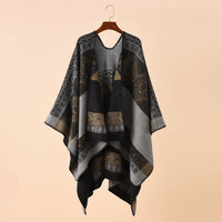 Double-sided Plaid Cashmere Shawl Coat