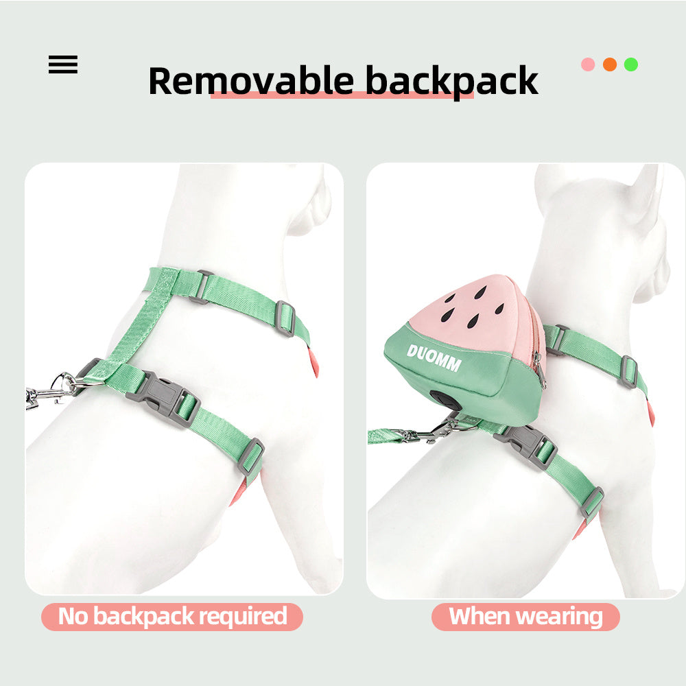 Anti Slip Soft Breathable Pet Chest Strap With Backpack