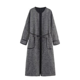 British Style Fashionable Temperament Lace Waist Design Mid-length Coat