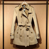 Front Shoulder Coat British Double Breasted Trench Coat
