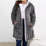 Cardigan Lazy Hooded Long Sleeve Plush Coat