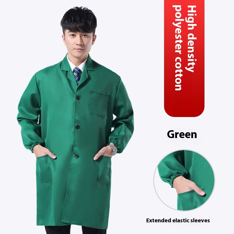 Work Clothes Blue Long Sleeve Dustproof Unlined Long Gown