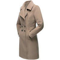 Long Woolen Women's Coat Indoor And Outdoor Casual Jacket Double Breasted