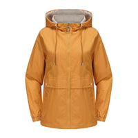 New Hooded Solid Color Trench Coat For Women
