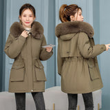 Fur Collar Velvet Lining Warm Coat