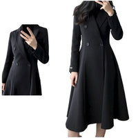 Autumn New Plus Size Women's Long Suit Trench Coat