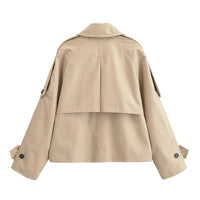 Women's Simple Double Breasted Design Trench Coat
