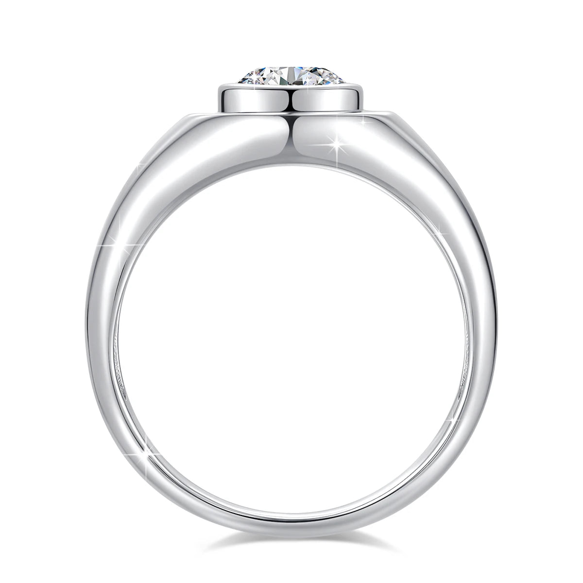 18K Gold Plated Moissanite Ring D Color VVS 1ct S925