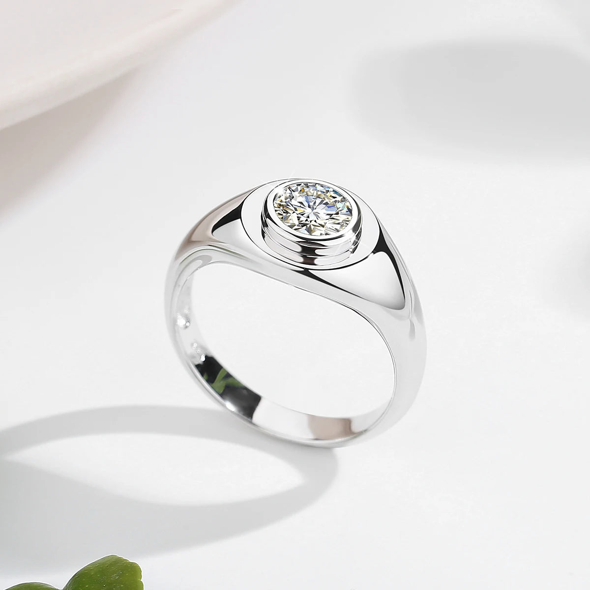 18K Gold Plated Moissanite Ring D Color VVS 1ct S925