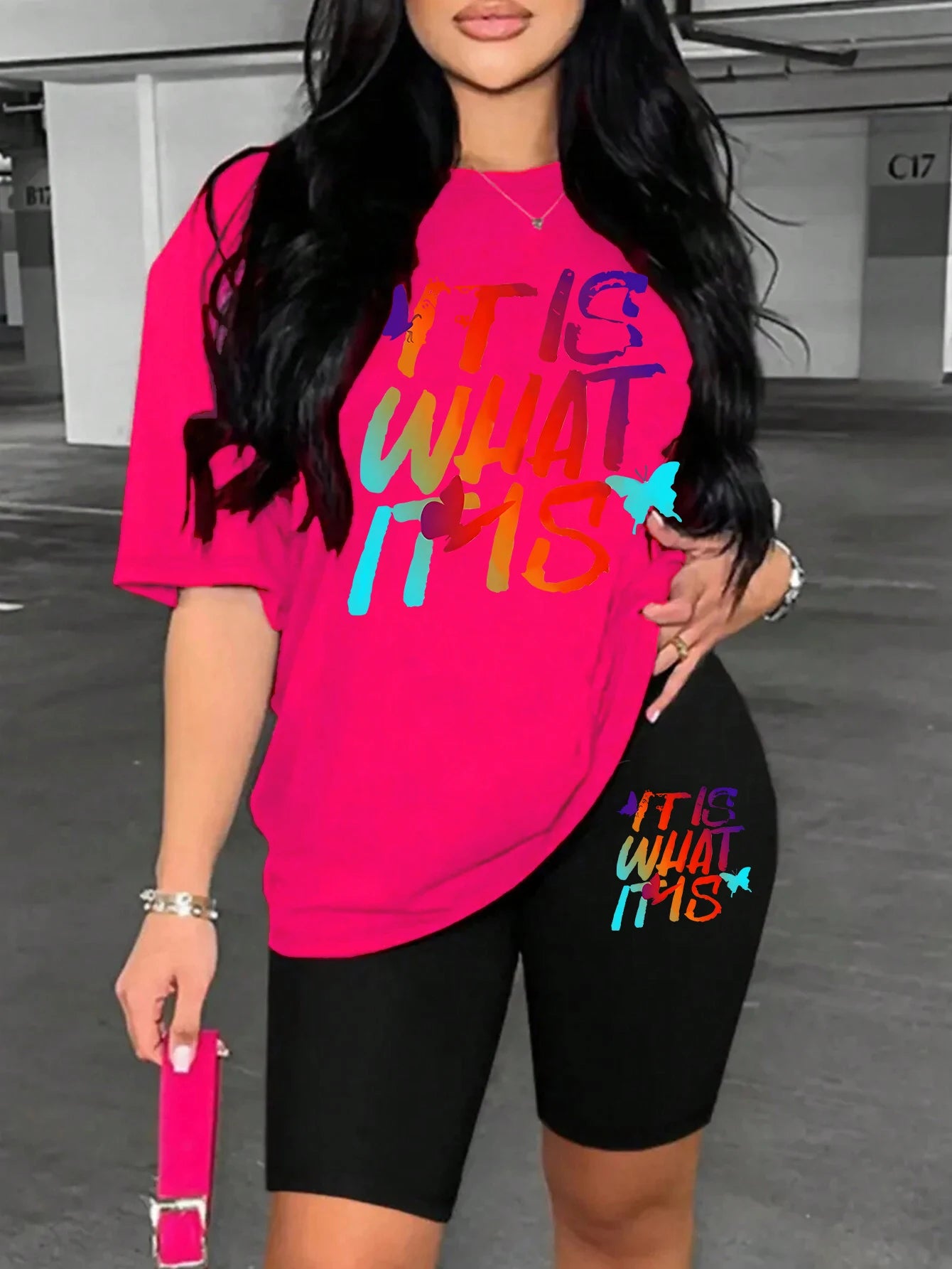 Colored Letters Printing Shirt & Shorts